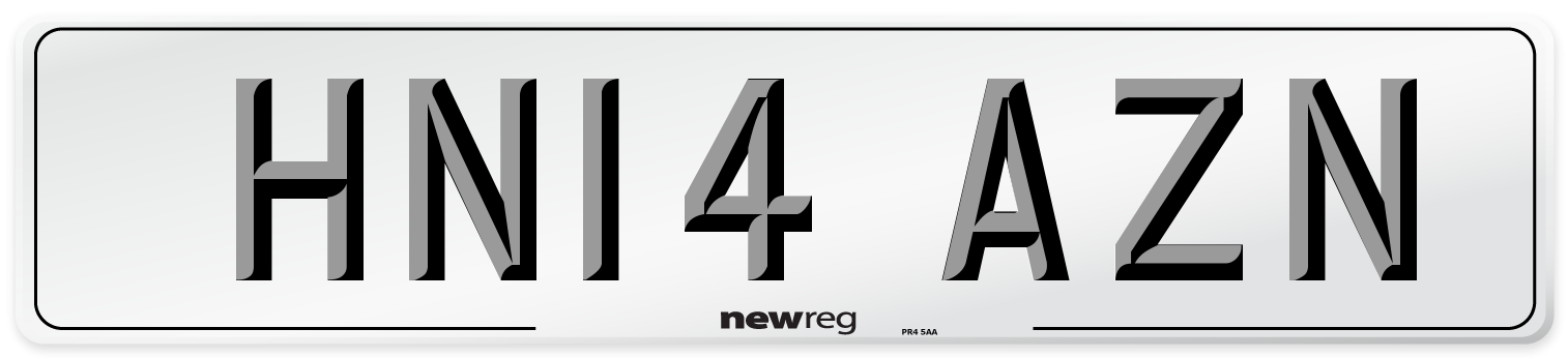 HN14 AZN Number Plate from New Reg